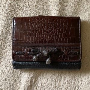 Brighton Brown and Black Croc-Embossed Wallet‎